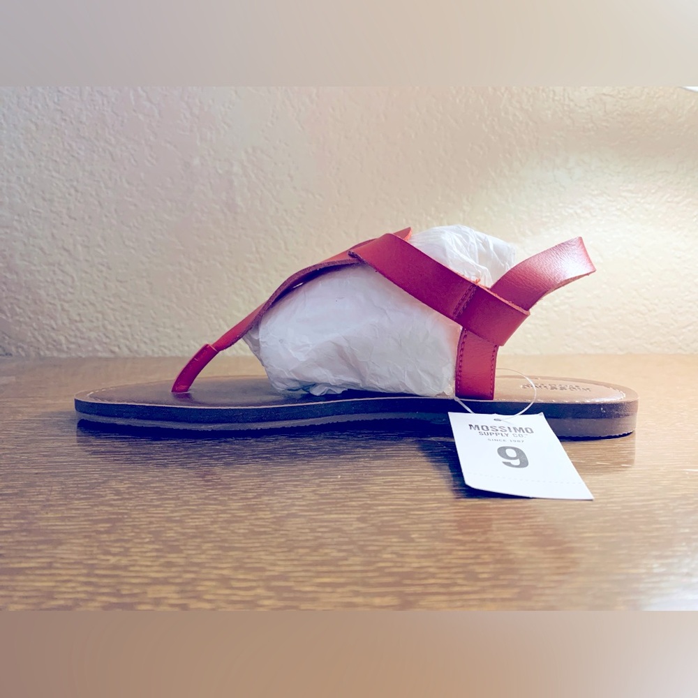 NEW | Mossimo Supply Red Leather Thong Sandals